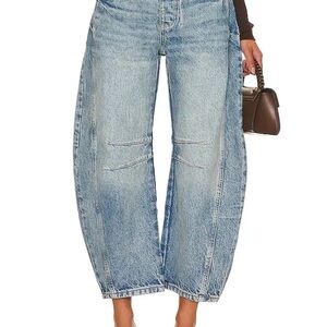 We The Free Good Luck Mid-Rise Barrel Jeans 27